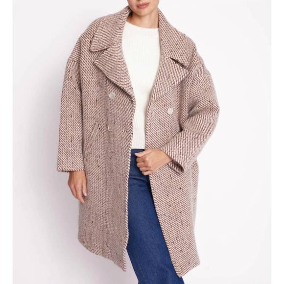 NEW BERENICE laine coat in beige - Picture 4 of 5